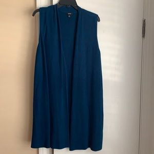 Open front blue vest!